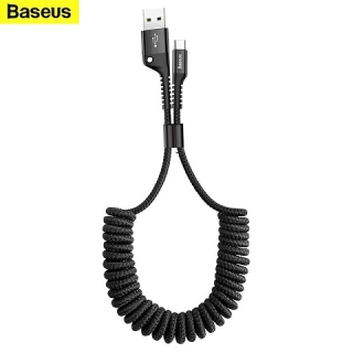BASEUS Datový a Nabíjecí kabel USB/Type-C, 2A, délka 1m, Spirála (Black)