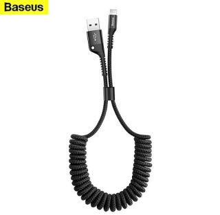 BASEUS Nabíjecí a Datový kabel USB/Lightning, 2A, délka 1m, Spirála (Black)