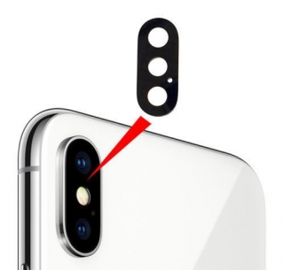 Apple iPhone X Sklíčko Kamery + Rámeček (Silver/White)