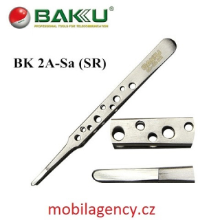BAKU  2A-SA Pinzeta rovná, nerezová ocel (Silver)