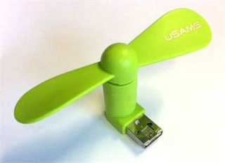 USAMS ZB021 Mobile Phone Fan USB/microUSB Green